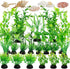 Aquarium Decorations Plants, 25pcs Aquarium Decor Green Plants with Natural Shells, Fish Tank Accessories, Fish Tank Large Plant Plastic Decoratio...