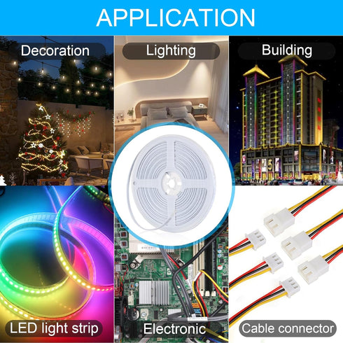 RGBZONE 32.8FT/10M 18AWG 3-Pin Wire Tinned Copper Stranded Insulated Low Voltage Cable for LED Lights Automotive Electronic...