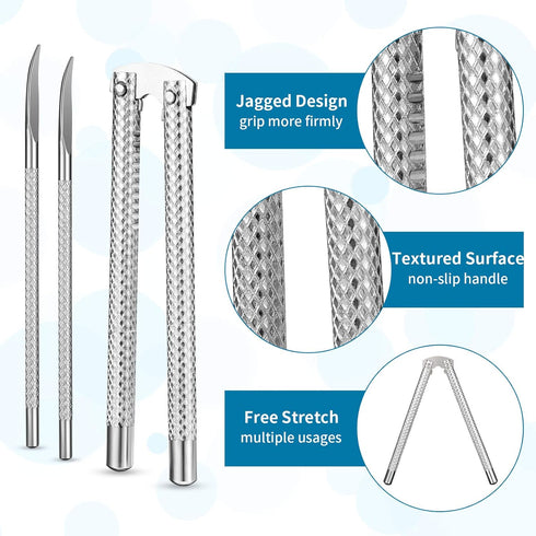 Nut Crackers and Picks, Stainless Steel Nutcracker Silver Metal Shell Cracker for Seafood Nuts (6)...