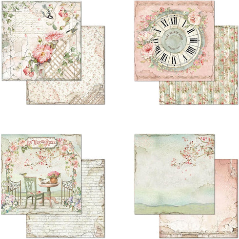 STAMPERIA INTERNATIONAL, KFT Scrapbooks Paper Pad 8X8 10PK HOUSE ROSE, 20.3 x 20.3 (8'' x 8''), Multicoloured...