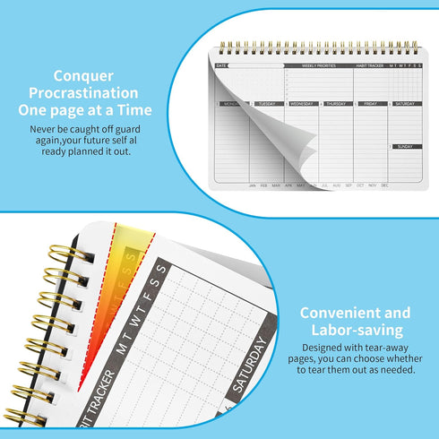 Weekly Calendar Planner Notepad?Office Productivity Business Planner?Work Organizer Checklist Notebook, 2024 Planner Weekly And Monthly Premium Pa...