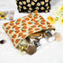 2 Pieces Orange Black Flower Makeup Bag Large Corduroy Cosmetic Bag Capacity Canvas Travel Toiletry Bag Organizer Cute Makeup Brushes Aesthetic Ac...