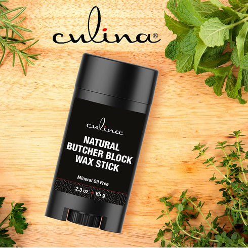 Culina Butcher Block Cutting Board Bamboo Conditioner Wax Stick | Best for Wood & Bamboo Conditioning & Sealing | Does NOT Contain Mineral Oil!...