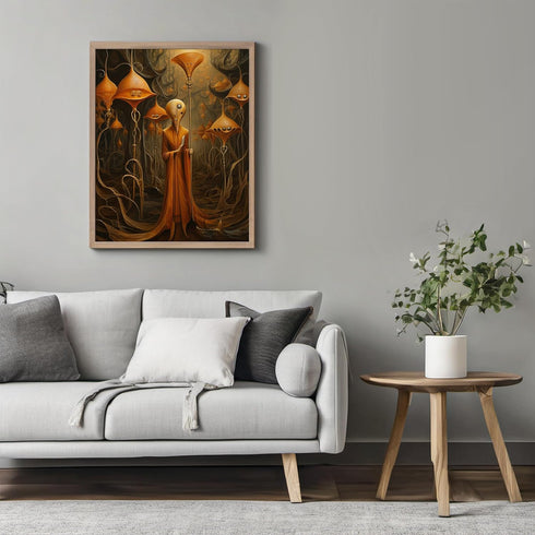 Posterizer 1 pcs-strange mushroom like alien creature shaman-Abstract & Modern Art-Fantasy & Fiction Art-Gift for Art Lovers-Decor for Home & Offi...