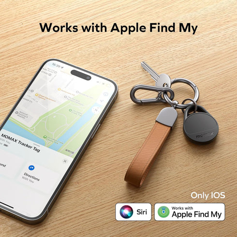 Momax Tracker Electronics Key Finder Luggage Tracker Smart Tag for Key, Backpack, Wallet, Pets Works with Apple Find My (iOS Only) and Global Sear...