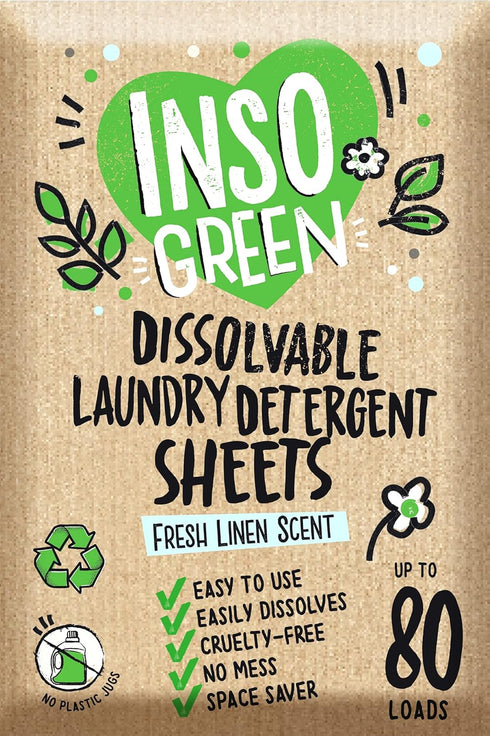 Eco Laundry Detergent Sheets - 80 Loads Laundry Sheets Detergent - 40 No Plastic Jug Washer Sheets - No Mess & Space-Saving Travel Laundry Deterge...