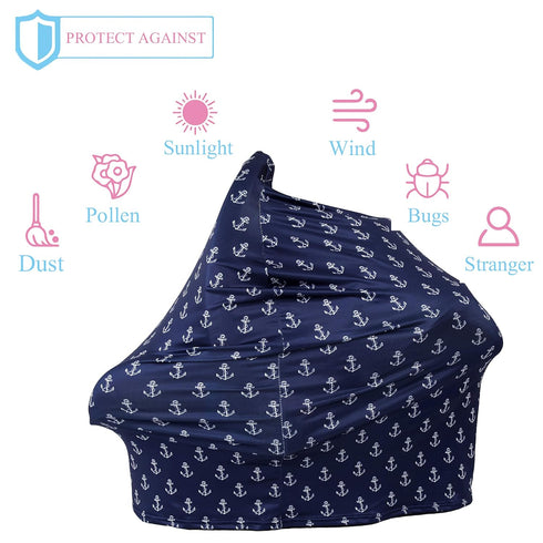 TUOKING Car Seat Covers for Babies, Multi-Use Cover-Silky Mom Nursing Cover Infant Breastfeeding Scarf Shopping Cart High Chair Ultra-Soft Stretch...