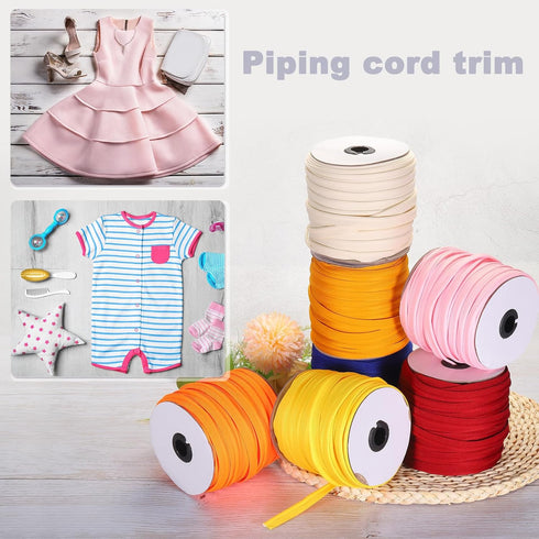 MECCANIXITY Piping Cord Trim 30 Yards 1/2 Inch Piping Tape for Sewing DIY Crafting Fabric Edge Trim Dark Blue...