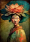 Asian Woman Rice Paper, 11.5 x 16 inch - 1 Unique Printed Mulberry Paper Art Image...