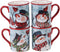 Watercolor Snowman 16 oz. Mugs, Set of 4 Assorted Designs...