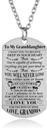 YEEQIN Granddaughter Necklace Love Granddaughter Dog Tag Believe Inspirational Gifts From Grandma Grandmother To Granddaughter Birthday Graduation...