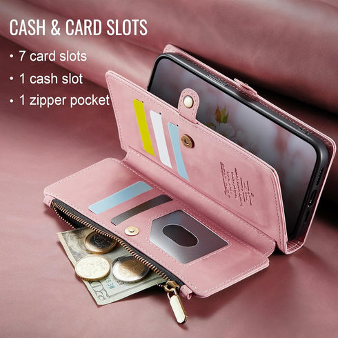 Defencase Compatible with iPhone 13 Mini Case Wallet with RFID Blocking Card Holder for Women Men, PU Leather Magnetic Snap Flip Zipper Strap Wall...