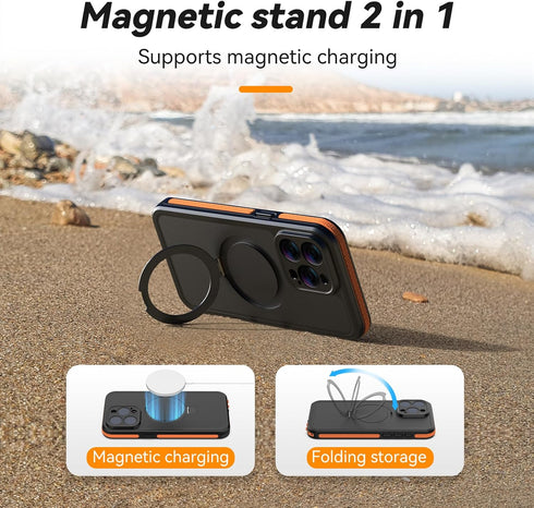 Waterproof Case for iPhone 15 Pro Max, IP68 & Built-in Lens Screen Protector Full Body Magnetic Protective Phone Case for iPhone 15 Pro Max, Dropp...