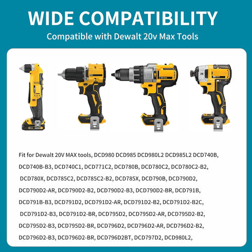 10 Packs Belt Clips for Dewalt, 304 Stainless Steel Drill Belt Clip Hook with Screws for Dewalt N268241, Drill Tool Clips Fit for Dewalt 20V Power...