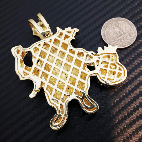 Hip Hop Iced out Gold Plated KOOL AID MAN Holding Money Bag Large Pendant...