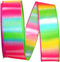 Reliant Ribbon Rainbow Railroad Stripe Wired Edge Ribbon, 1-1/2 Inch X 20 Yards, Multi...