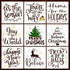 Set of 9 Christmas Stencils for Painting on Wood – Art Stencils for Drawing, Signs, Wall Art, Canvas, Fabric - Stencils for Crafts Reusable - incl...