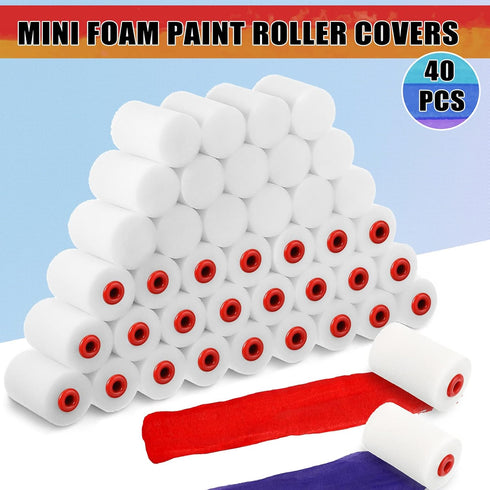 40 Pcs 2 Inch Mini Paint Roller Foam Paint Roller Covers Small High Density Household Paint Roller Covers Sponge Paint Roller Refills for Textured...