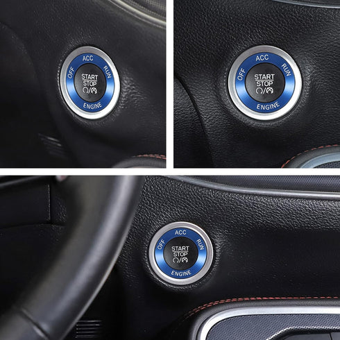 TOMALL Aluminum Alloy Engine Start Stop Push Button Ring Compatible with Dodge Challenger Charger 2015-2020 Car Power Ignition Switch Button Cover...
