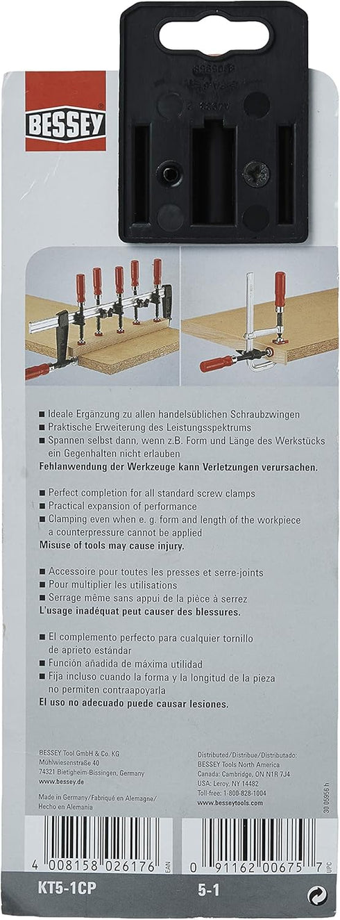 BESSEY KT5-1CP single spindle edge clamp for use with clamp rails up to 1/2...