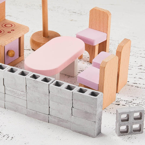 Deekin 24 Pcs Mini Cinder Blocks 1/12 Scale Mini Bricks Miniature Cinder Blocks Concrete Mini Cement Building Blocks for Mini Dollhouse Accessorie...