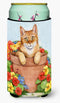 Caroline's Treasures CDCO0395TBC Ginger Cat in Pot by Debbie Cook Tall Boy Hugger Can Cooler Sleeve Hugger Machine Washable Drink Sleeve Hugger Co...