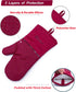 Pot Holders and Oven Mitts Sets 4Pcs, High Heat Resistant Gloves and Potholders, YUTAT Non-Slip Grip Hot Pads with Food Grade Silicone Texture, Pe...