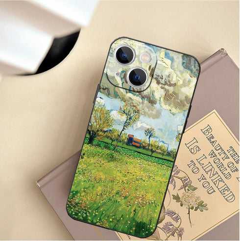 Compatable with iPhone 13 Mini Phone Case,Van Gogh Landscape Under A Stormy/Turbulent Sky Aesthetic Case,Slim Anti Drop Bumper Protective Waterpro...