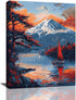 Japanese Wall Art Mount Fuji Pictures Wall Decor Asian Landscape Canvas Painting Print Home Modern Artwork Decorations Framed for Bathroom Living ...