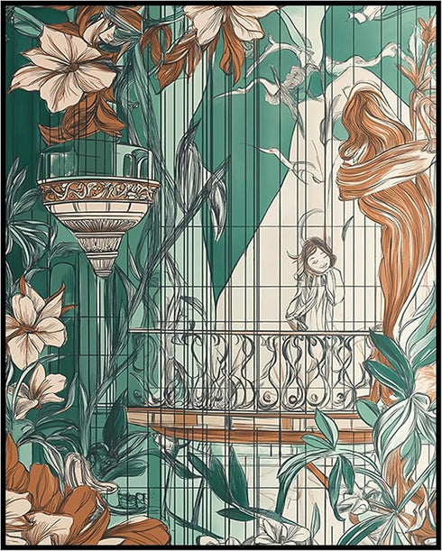 Posterizer 1 pcs-whimsical magical delicate enchanting forest scene 2-Fantasy & Fiction Art-Kids Room Art-Decor for nursery toddlers kids room- un...