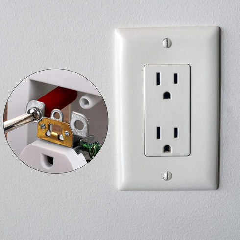 24 Pcs Electrical Outlet Spacers Box Extender Kit Round Electrical Box Extender 12 Pcs Switch and Receptacle Screw Straight and 12 Pcs Longer Scre...