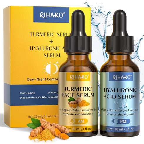 Face Skincare Serum Set– Turmeric Vitamin C & Hyaluronic Acid Serum For Wrinkles, Uneven Skin Tone...
