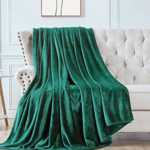 Walensee Fleece Blanket Plush Throw Fuzzy Lightweight (Throw Size 50x60 Emerald Green) Super Soft Microfiber Flannel Blankets for Couch, Bed, Sofa...