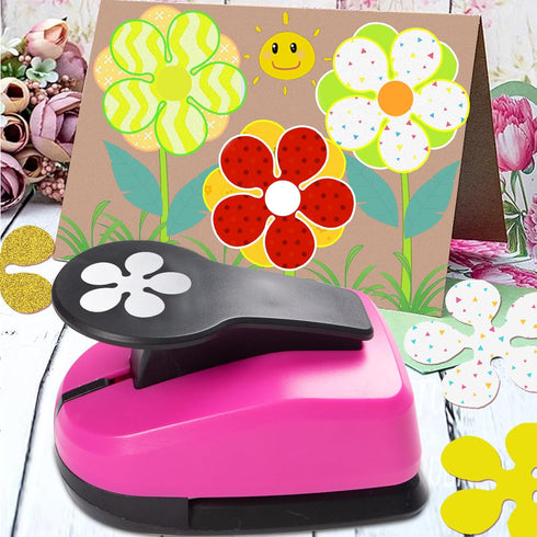 Paper Punch, Flower Hole Punch, 2 inch Flower Punch, Flower Lever Action Craft Punch, Flower Punches for Paper Crafts, Flower Paper Punch, Hole Pu...
