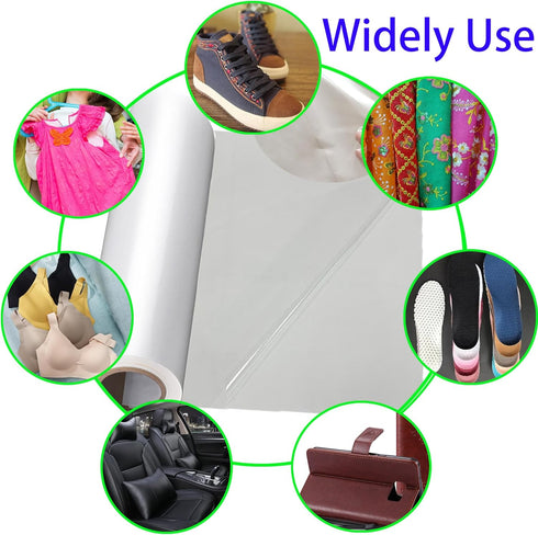 Double Sided Iron On Adhesive Film?12in x 11Yd??Heavy Weight Double-Sided Press-on Patch Heat Melt Fabric Glue Sheet Permanent Fusible Adhesive Sh...