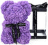 LINKLO Rose Bear Rose Teddy Bear -10 inch Artificial Rose Flower Bear, Gift for Wedding, Mothers Day and Anniversary, Including Transparent Gift B...