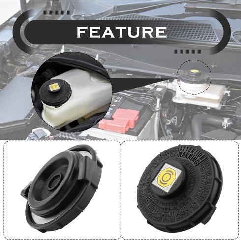 Brake Master Cylinder Cap,Brake Fluid Cap Replacement OEM#46662-SLE-J01,46662-SDC-A02,Brake Fluid Reservoir Cap Compatible with Honda Fit EV Accor...