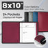Dunwell Photo Album 8x10 (Ruby) with Black Mounting Paper, 8 x 10 Photo & Art Portfolio Presentation Book, 24 Clear Sleeves, Each Shows 48 Pages, ...