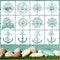 12 Pcs Compass Anchor Stencil, Plastic Reusable Nautical Stencils Compass Rose Stencil Anchor Compass Stencils Template for Painting Wood, Walls, ...