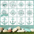 12 Pcs Compass Anchor Stencil, Plastic Reusable Nautical Stencils Compass Rose Stencil Anchor Compass Stencils Template for Painting Wood, Walls, ...