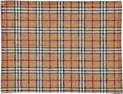 Restaurantware 16 x 12 Inch Dining Table Placemats Set Of 6 Rectangle Kitchen Table Mats - Vintage Style Easy To Clean Plastic Scotch Plaid Placem...
