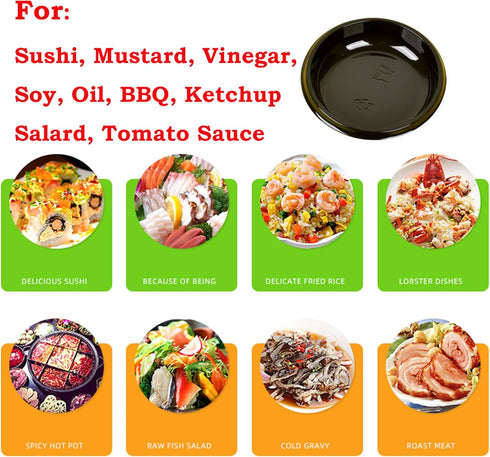 100Pcs Round Dipping Sauce Dishes, Mini Disposable Dessert Plates Sauce Dishes Soup Plate Soy Sauce Dishes Seasoning Dish Appetizer Plates for Hom...