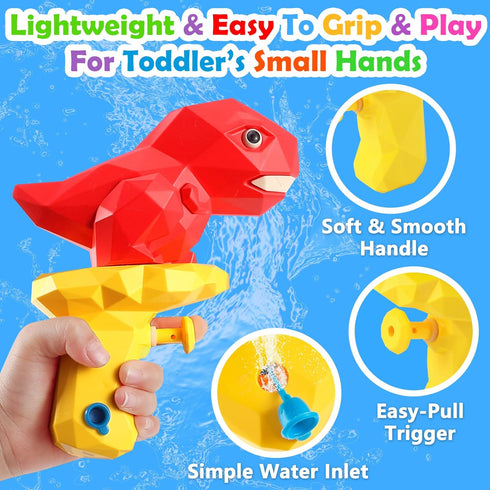 Water Guns for Kids 5PCS Pool Toys Toddler Outdoor Water Toys Dinosaur Squirt Guns Summer Backyard Beach Water Blaster Swimming Pool Games Outside...