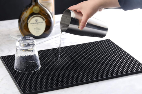 New Star Foodservice 48421 Rubber Bar Service Mat for Counter Top, 12-Inch by 18-Inch, Black...