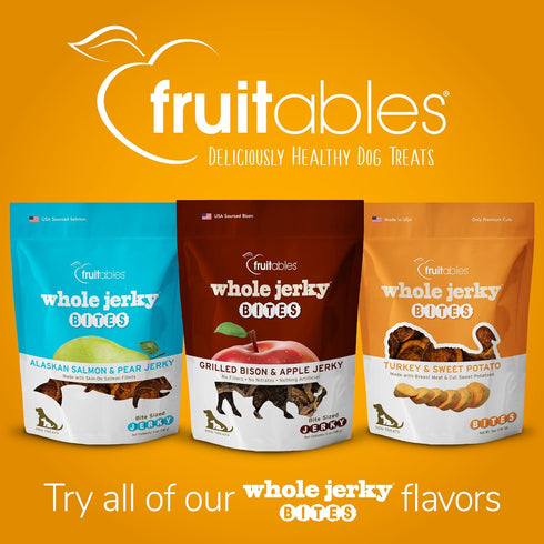 Fruitables Dog Treats – Whole Jerky Bites – Grilled Bison Dog Treats – Healthy Dog Treats – 5 Ounces...