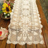 KEPSWET Sunflower Rectangle Handmade Crochet Lace Table Runner Floral Wedding Decoration (14x60 inch, Beige)...