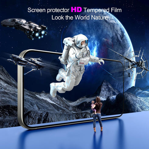for iPhone 15 Pro Max Screen Protector Tempered Glass Screen Protector Camera Lens Protector Metal Ring Sticker for Magsafe Set with Installation ...
