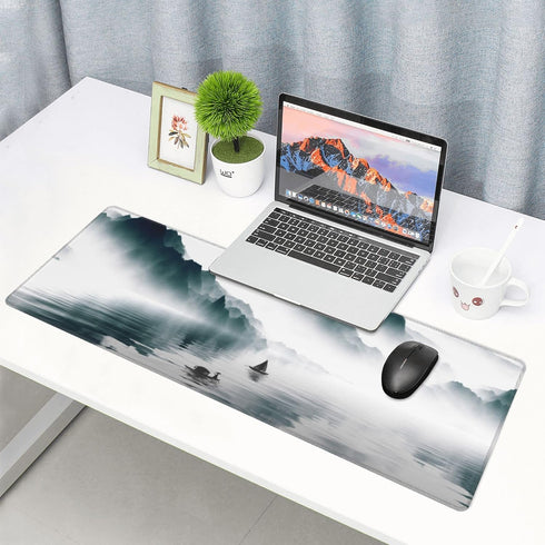 Japanese Mountain Lake Extended Big Mouse Pad Large,XL Gaming Desk Pad,31.5x11.8inch Long Computer Keyboard Mouse Mat Mousepad with 3mm Non-Slip B...