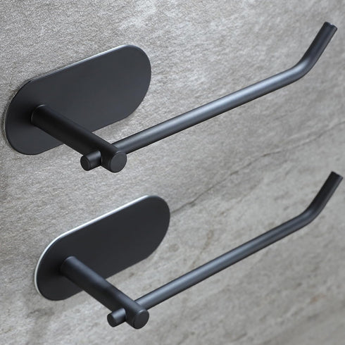 Hand Towel Holder,2 Packs Black Hand Towel Bar,6 3/10 Inch Self Adhesive Hand Towel Rack/Towel Ring for Bathroom Kitchen...