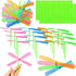 210 Pcs Plastic Flying Helicopter Toys Set Hand Helicopter Hand Rub Flying Propeller Toys Bamboo Dragonfly Toy for Kid Toddlers Gift Outdoor Flyin...